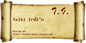 Telki Irén névjegykártya